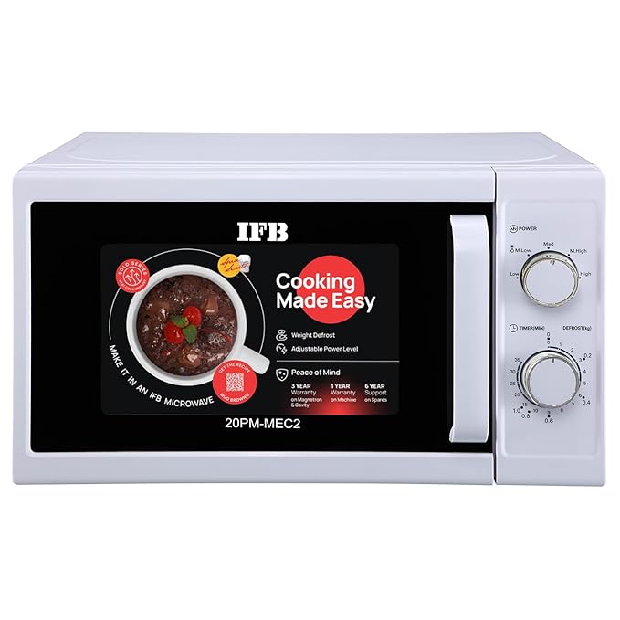 20PM-MEC2-0 IFB 20 Litre Solo Microwave Oven (20PM-MEC2) White - Image 1